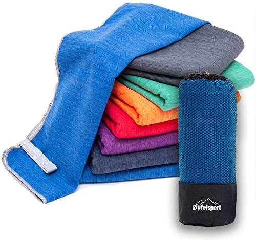 Mikrofaser Handtuch Set - für Sauna, Fitness, Sport I Strandtuch, Sporthandtuch I Blau_Brush XL: 180x80