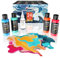 Peinture acrylique coulée, flacons de 2 oz, ensemble de 24 couleurs assorties et huile de silicone (1 oz), pré-mélangé, haut débit, peinture pour toile, verre, papier, bois, carrelage, pierres