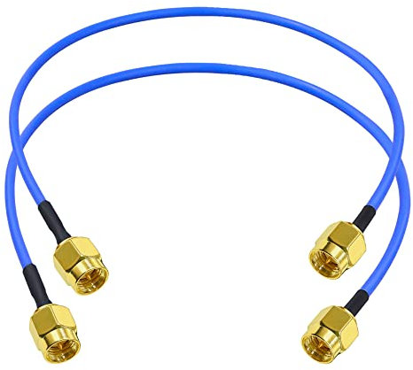 TUOLNK Confezione da 2 cavi SMA maschio a SMA maschio Cavo coassiale RG402 Cavo di prolunga SMA a bassa perdita Cavo SMA RF coassiale a spirale 1,64 piedi (50 cm)