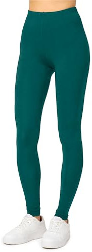 Merry Style Damen Lange Leggings aus Viskose MS10-143 (Smaragdgrün, L)