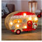 Benelando Weihnachten Wohnwagen Holz LED Tischleuchte Weihnachtsdeko innen Lichterkette