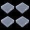 Goodma 4 Pieces Square Empty Mini Clear Plastic Organizer Storage Box Containers with Hinged Lids for Small Items and Other Craft Projects (125 x 125 x 35 mm)