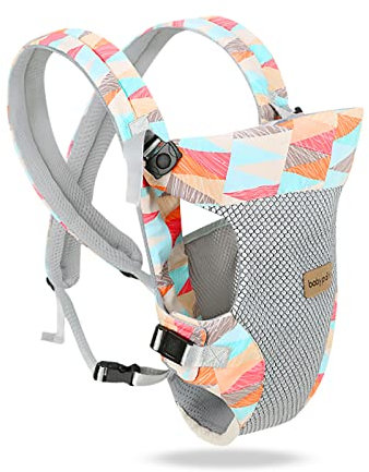 SONARIN Leichte Atmungsaktive Babytrage,4-in-1 3D Air Mesh Ergonomisch Babytragetasche Kindertrage Baby Tragesystem für Neugeborene ab Geburt 0-36 Monate,Bauchtrage Rückentrage(Mehrfarbig)