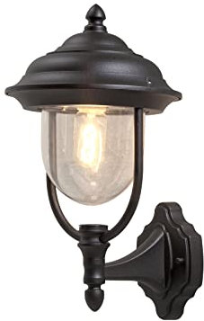 LED Außenwandlaterne stehend im Landhausstil, Höhe 46cm, schwarz