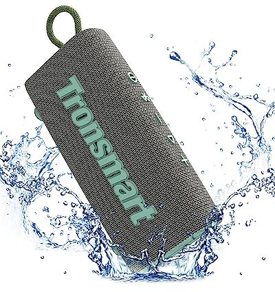 Tronsmart Trip - Mini speaker Bluetooth portatile, Bluetooth 5.3, 20 ore di riproduzione, AUX, microfono, impermeabilità IPX7, wireless, per ambienti esterni, doccia, spiaggia, bici e viaggi, grigio