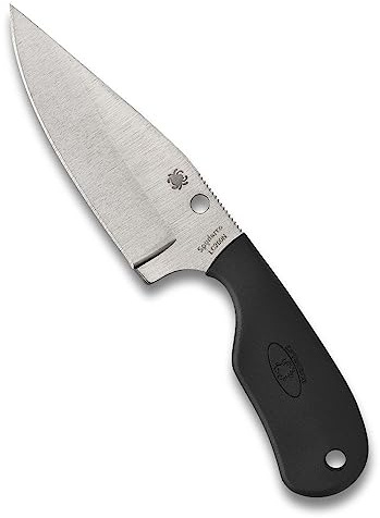 Spyderco Knives Subway Bowie FB48PBK Fixed Blade LC200N Stainless and Black FRN Knife