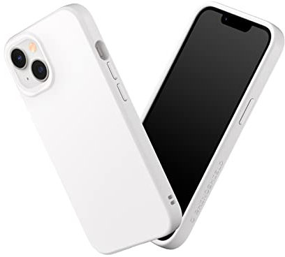 RhinoShield Case kompatibel mit [iPhone 14/13] | SolidSuit - Stoßdämpfende & schlanke Schutzhülle mit Premium Finish - 3.5 Meter Fallschutz - Klassik Weiß