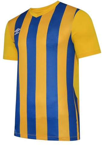 Umbro Mens Ramone Jersey M Yellow/Royal Blue Lightweight Polyester V-Neck Short-Sleeved