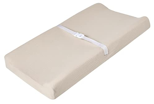 Muslin Changing Pad Cover for Baby Boys Girls, Ultra Soft Breathable Diaper Changing Table Pad Cover, Neutral Fitted Changing Pad Sheets