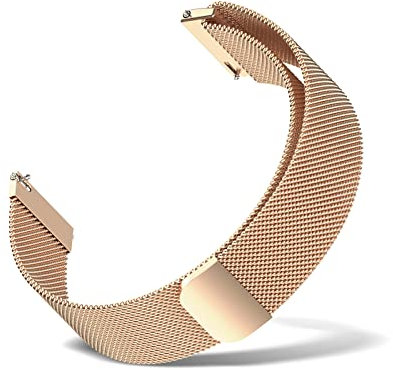 CeiBand Métal Bracelet pour Largeur de Corne 18mm 20mm 22mm, Homme Femme Inoxydable Mesh Dégagement Rapide Respirant Réglable Sangle Bracelet - Or Rose