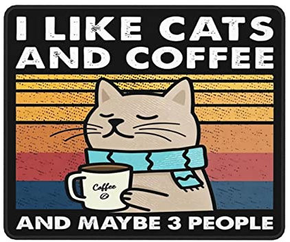 Funny Cat Mouse Pad 12 x 10 Inch, Cute Mousepad for Laptop Stitched Cool Mousepads Office Decor Desk Accessories