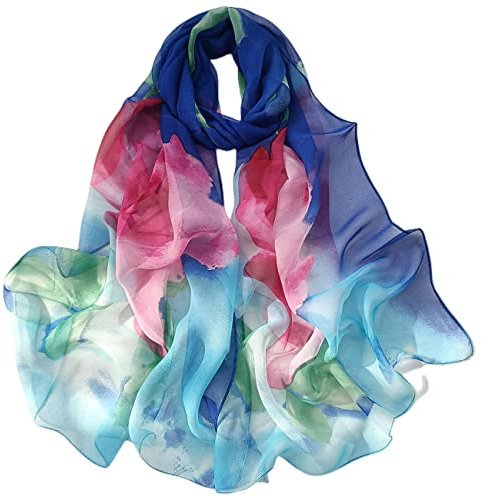 FAIRYGATE Große Seidentücher Hijab Kopftuch Muslimisch Seidenweiche Chiffon Moderne Kopftücher für Damen Premium Qualität Tuch Schal A4617