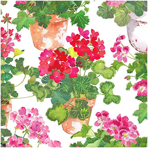 Caspari Trailing Geranium Dinner Napkins - 20 Per Package