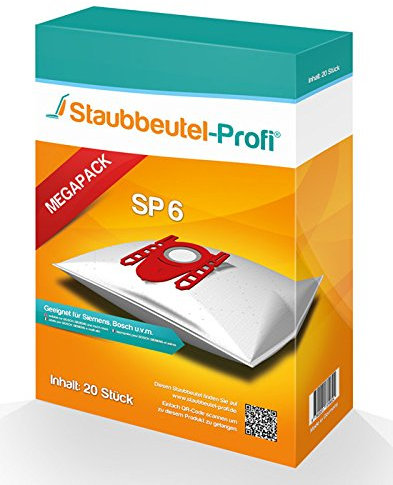 20 Staubsaugerbeutel SP6 geeignet für Siemens VSZ 4XTRM