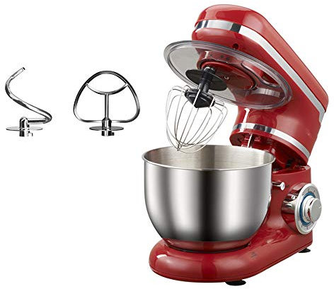 Impastatrice elettrica con supporto da 4 l, frullino per le uova, testa inclinabile, con ciotola in acciaio inossidabile, facile da usare, adatta per cucina domestica, panetteria commerciale