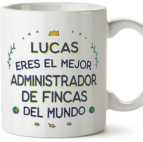 MUGFFINS Tazas Personalizadas para ADMINISTRADOR DE FINCAS hombre - En Español - Mejor del Mundo - 11 oz / 330 ml - Regalo Personalizable original y divertido