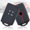 Juttzzei Coque de clé de voiture pour Renault Clio Megane Koleos Kadjar Kangoo Twingo Talisman Captur Espace Dacia Duster Coque de clé de voiture en silicone TPU 4 boutons (ligne rouge)