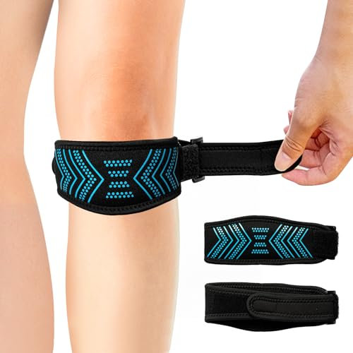 Patella Kniebandage, 2 Pack Patellasehnenbandage, Patellasehnenbandage Verstellbar, Stabilisiert Patellasehne, Bandage Knie Für Sportverletzungen vorbeugen, für Damen Und MäNner Beim Sport Volleyball