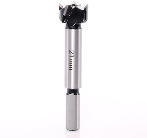 Akylin Forstner Drill Bit 21mm - Carbide Tipped Forstner Bit - Hex Shank Wood Hinge Drilling Hole Saw Cutter, for Auger Opener, Drilling Boring Bit