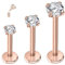 ESHIONER G23 Titan Tragus Piercing Schmuck Ohr Helix Labret Lippe Lippenpiercing Bar Stecker Knorpel Ohrringe Ohrpiercing Hypoallergen Roségold Internally Threaded Flat Back Studs 16g 6mm 8mm 10mm