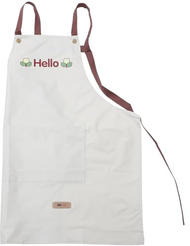 HOLIDYOYO Kochschürzen Für Männer Und Frauen Mit Taschen Verstellbare Küche Kochschürze Robuste Arbeitsschürze Grillschürze Latzschürze Für Grill Weiß