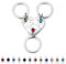 INBLUE Personnalisé 2-5 Noms Coeur Puzzle Pièce En Acier Inoxydable Porte-clés Ensemble Nom Personnalisé Porte-clés Cadeaux pour Les Femmes (Argent - 3 pièces & Pierres de Naissance)