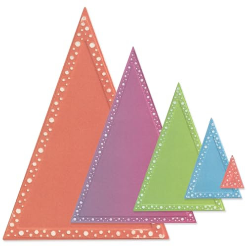 Sizzix Stacey Park Stanzschablonen-Set, Fantasie-Rahmen, Patti's Perfect Triangles von Stacey Park, mehrfarbig, Einheitsgröße