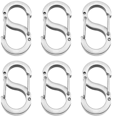 TOAOB 6 Stück Karabinerverschluss Mit Doppelter Öffnung 23mm Doppelte Öffnung Verschlüsse Halsketten Armband Verbinder Edelstahl für Schmuckherstellung