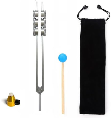 NEWFUN Stimmgabel,Stimmgabel Neurologie,32-Hz-Stimmgabel mit Hammer Diagnostic Health Tool, Für Klangtherapie Gewichtete Stimmgabel Geeignet für Meditation, Anti-Kompression