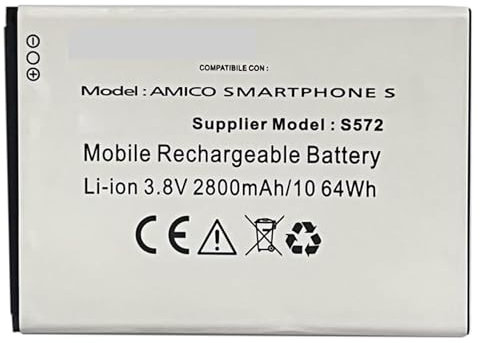 Audiosystem BATTERIA PILA Per BRONDI AMICO SMARTPHONE S S572 2800MaH RICAMBIO PARI ORIGINALE SOSTITUZIONE NUOVA
