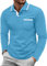 QIXING Men's Polo Shirts Long Sleeve Collared Golf Top Classic Cotton Polo with Pocket(Blue, L)