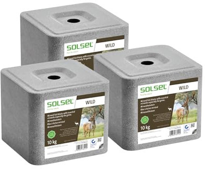 Solsel Leckstein Wild 30kg | 3 x 10kg Natürliche Mineralstoffquelle für Rotwild Wildtiere REH Hirsch Wildschwein | Ohne künstliche Zusätze | Besonders für Wild wie Schwarzkittel