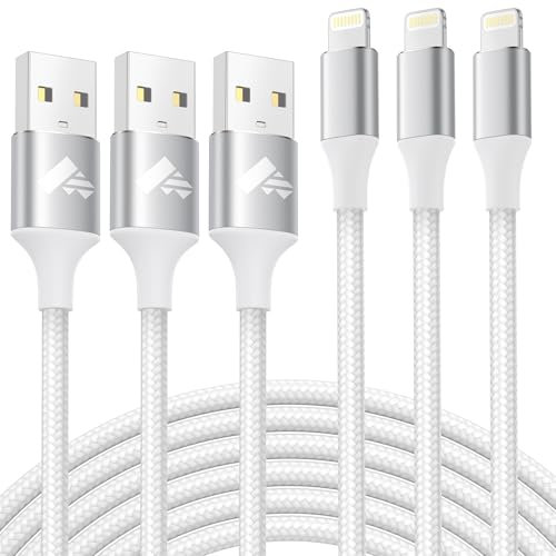 Aioneus Cable Cargador iPhone 1M 3Pack, [Apple MFi Certificado] USB Cable iPhone Carga Rápida Nylon Trenzado Cable Lightning para iPhone 14 13 12 11 Pro XS MAX XR X 8 7 6S 6 Plus 5 5S, iPad