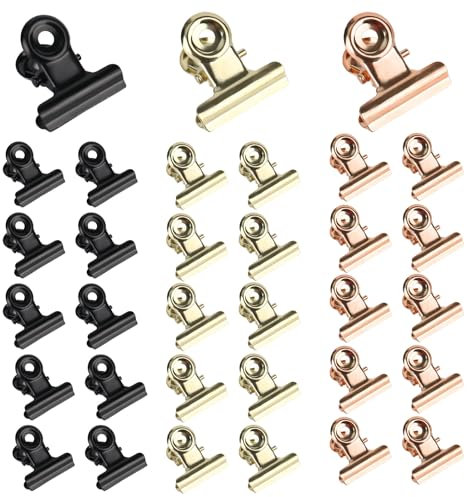 Kleine Bulldogge Büroklammern 90 Pcs Klammern Gold 22mm Kleine Klammern, Binder Clips Goldene Klammern Multi-function Clip für Fotos Office Kitchen Büro Zubehör