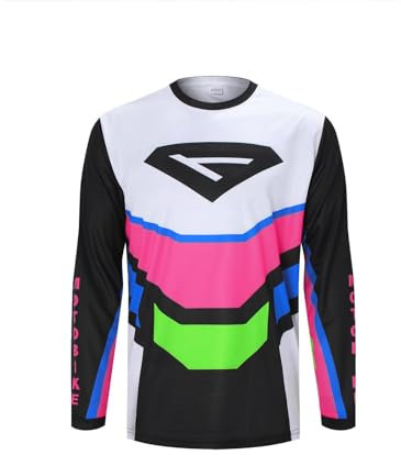 ZesiikLvie MTB Jersey Mens Long Sleeve Motocross Jersey Cycling Jersey Men Mountain Bike Shirt Breathable Quick Dry Downhill BMX Off-Road