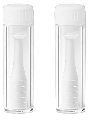 UIDHONGMINOP 2 Pcs Silicone Contact Lens Inserter Contact Lenes Suction Holder Contact Lens Remover Tool with Storage Case for Family Travel White