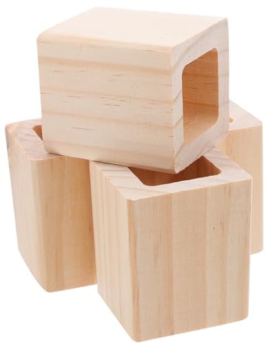 SHINEOFI Lot De 4 Rehausseurs De Pieds De Meubles en Bois Massif Rehausseur Pied Canape Et Lit pour Bureau Chaise Et Table Hauteur 5 Cm 6 X 5 X 5 Cm Protection des Pieds