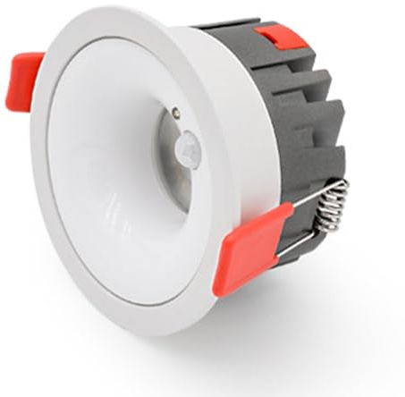 HAOZIWEI Luz empotrable con sensor de movimiento PIR, foco de techo con cuenta regresiva de 30 segundos y sensor de luz, for garaje, pasillo, escaleras y áticos(White-6000K,10W)