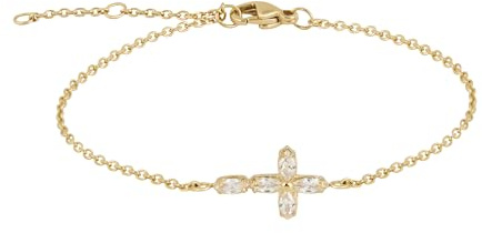 Tamaris Schmuck für Damen aus Edelstahl - Armbänder mit funkelndem Kreuz im modernen Look - kombinierbarer und moderner Geschenkartikel