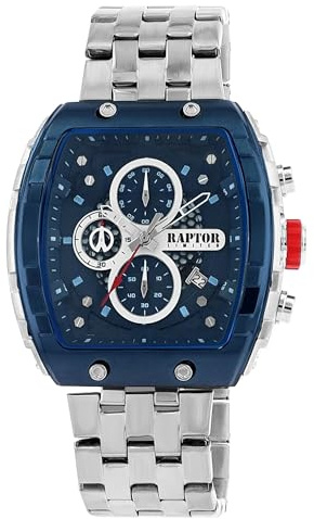 Raptor Damen Armbanduhr Analog in Silber, Gesamtlänge 23.5 cm, Edelstahlarmband – 3 ATM