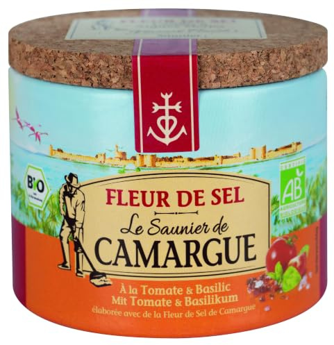 Le Saunier de Camargue Meersalz aus Süd-Frankreich, mit Tomate und Basilikum, 125 g