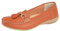 Jo & Joe Ladies Leather Loafer Shoes Plimsole Pumps Womens Flat Shoes Orange Size UK 6 EU 39
