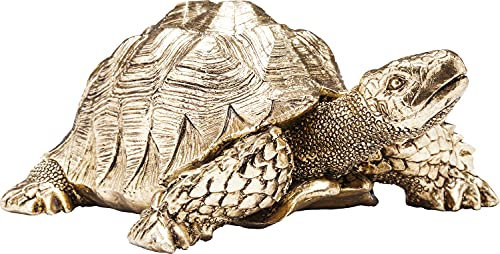 Kare Design Deko Figur Turtle Gold, Deko Objekt, Schildkrötenmotiv, Accessoire, Wohnzimmer, Deko für Regale oder Sideboards, Deko Skulptur, Dekoration, 11x26x20 cm (H/B/T)