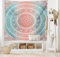 ABAKUHAUS Petrol und Koralle Wandteppich, Ombre Mandala Kunst Antike Zigeuner Folk Muster Kosmos Bild, aus Weiches Mikrofaser Stoff Wand Dekoration Für Schlafzimmer, 150 x 110 cm, Petrol Koralle