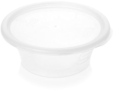 MARENT 50 Satco Plastic Food Takeaway Microwave Heavy Duty Cups with Lids 2oz 4oz 8oz 12oz 16oz (8oz)