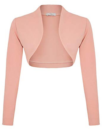 DANAEST Cardigan da donna bolero a maniche lunghe per festività (653), Colore: rosa., XXL