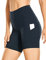 CRZ YOGA Damen Sport Radlerhose Blickdichte High Waist Biker Shorts Running Kurze Leggings mit Tasche - Naked Feeling Light - 15cm Echte Marine 40