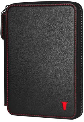 TORRO Reisebrieftasche - Reisebrieftasche aus echtem Leder mit Reisepasshalter und abnehmbarem Kartenhalter (Schwarz)