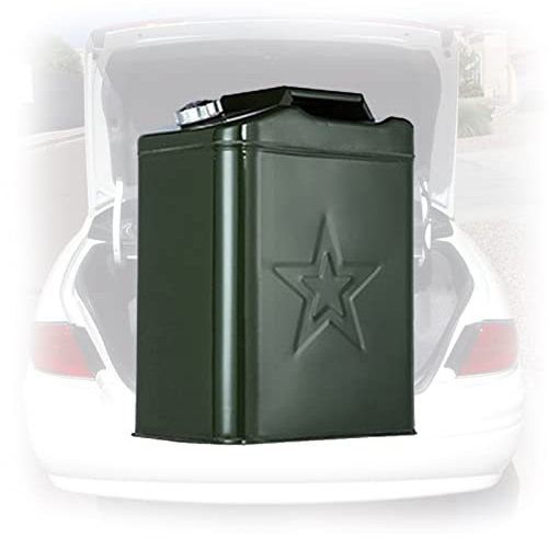 BHBXZZDB bidon d'essence pour Carburant et Huile avec Bec verseur pour Carburant et Huile, Bidon en métal, Vert