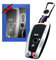 Yumzeco Zinklegierung Autoschlüssel Hülle Keyless Kompatibel mit BMW 1er 3er 5er F10 F11 F20 F25 F30 F31 F34 X3 X4 I3 M3 M4, Silicone TPU Schlüssel Cover Schutzhülle mit Schlüsselanhänger Silber